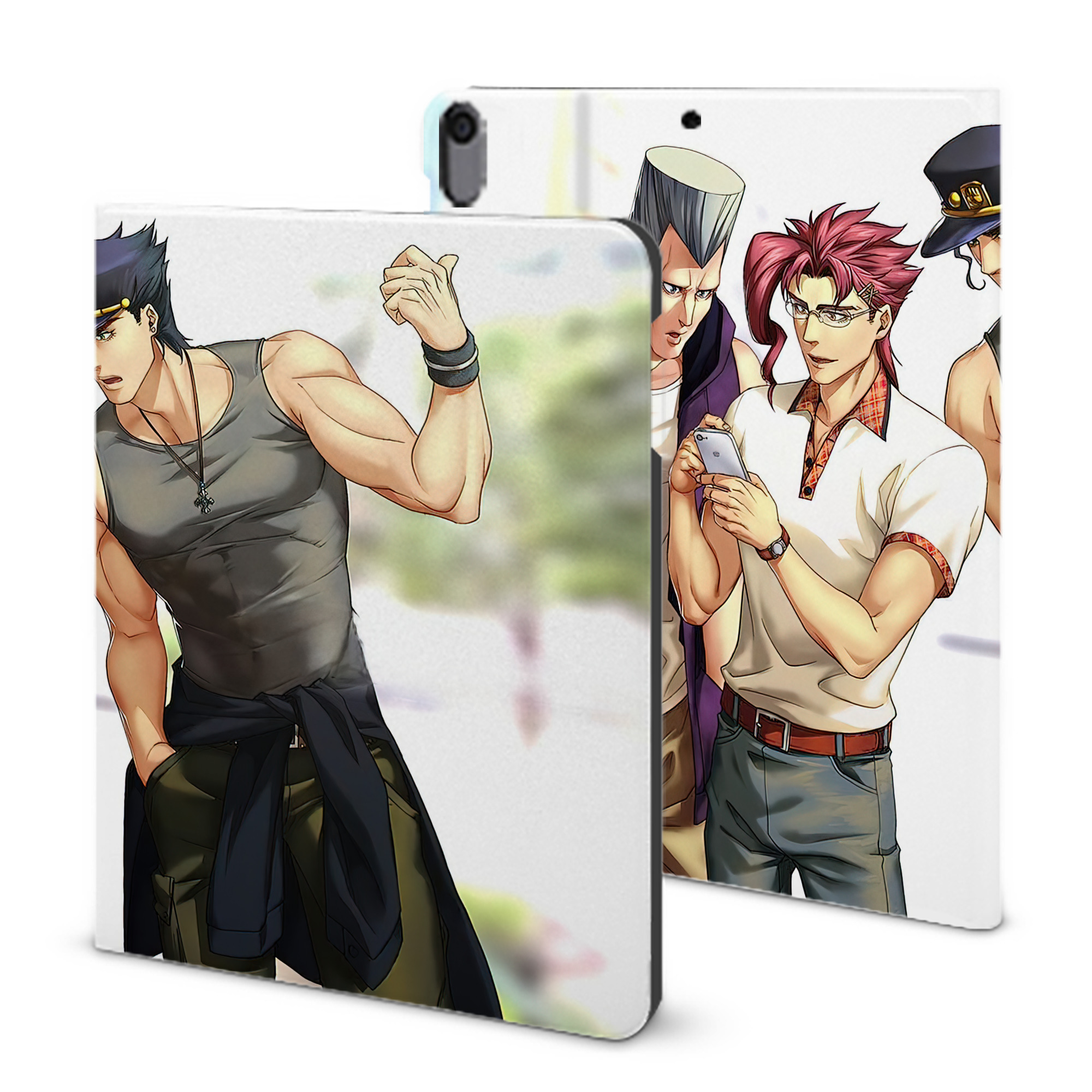 （画像用） ジョジョの奇妙な冒険 JoJo's Bizarre Adventure IPad ケース ブック型 PUレザー TPU 耐衝撃 軽量 薄型 ペン収納なし 全面保護 IPad 各モデル対応